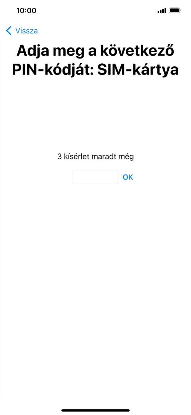 Amennyiben a SIM-kártyád zárolva van, írd be a PIN-kódodat, és válaszd az OK lehetőséget.