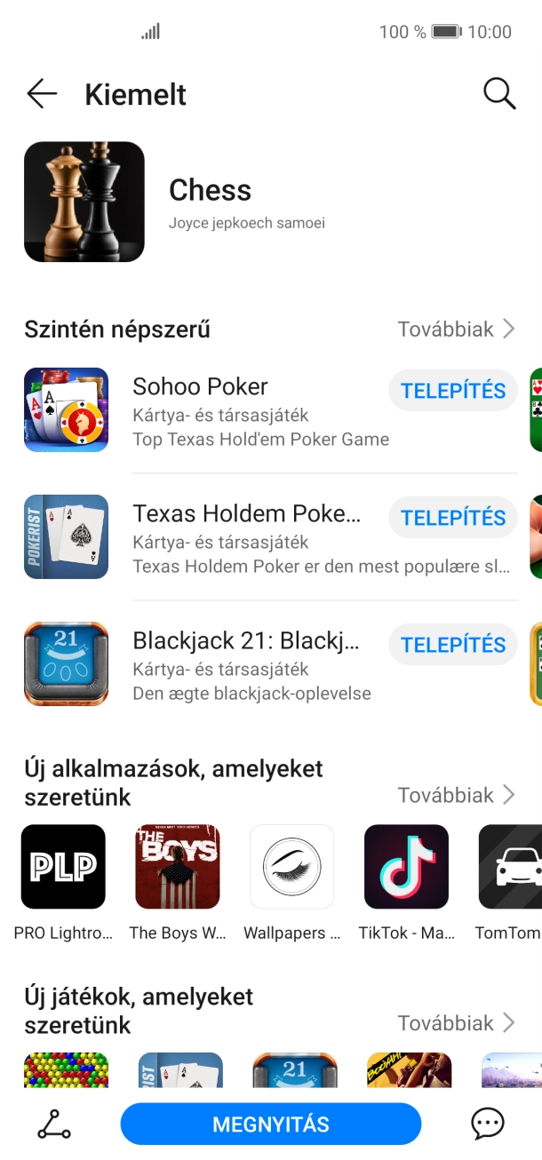 Húzd az ujjad felfelé a kijelző aljáról, hogy visszatérj a kezdőképernyőhöz.