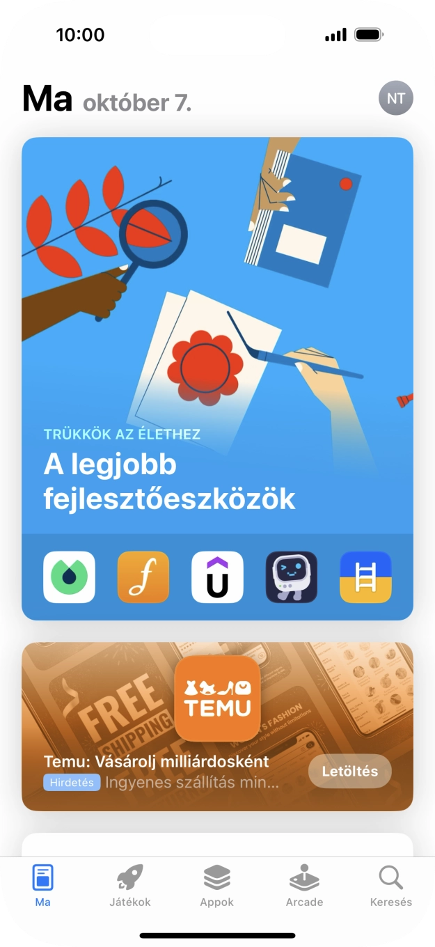 Válaszd a Keresés lehetőséget. Válaszd a Keresés lehetőséget.