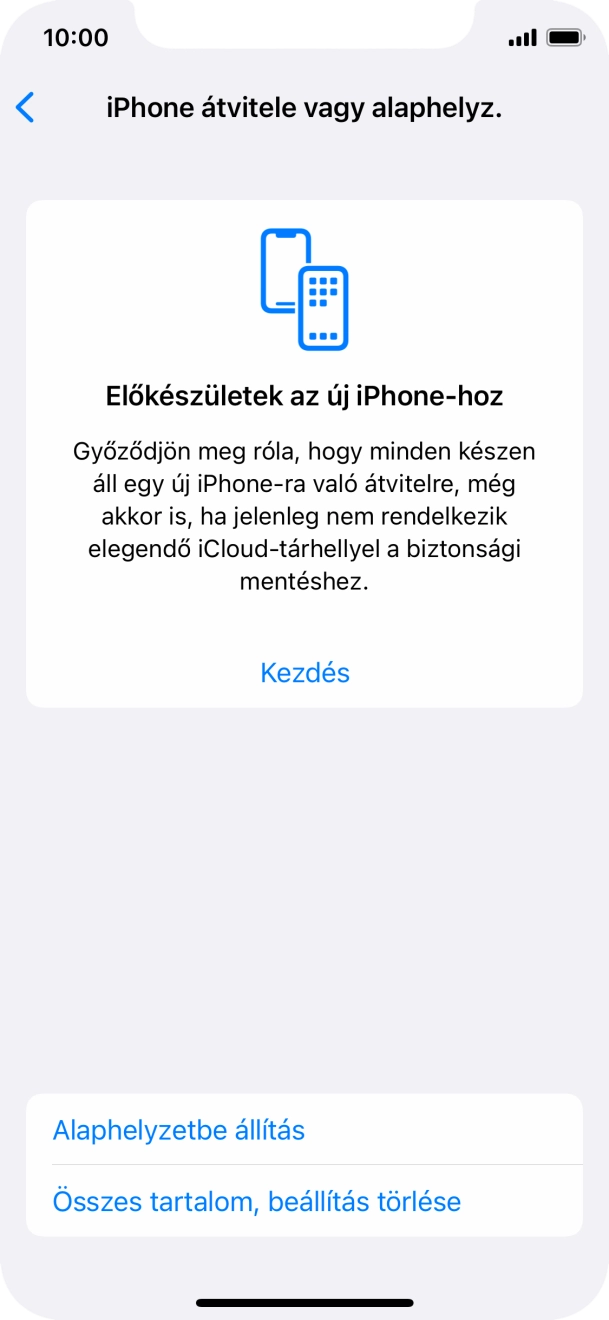 Válaszd az Alaphelyzetbe állítás lehetőséget. Válaszd az Alaphelyzetbe állítás lehetőséget.