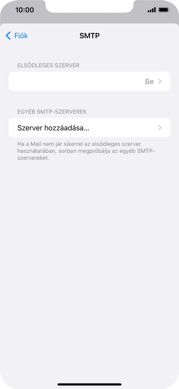 Kattints az „ELSŐDLEGES SZERVER” alatti mezőre.
