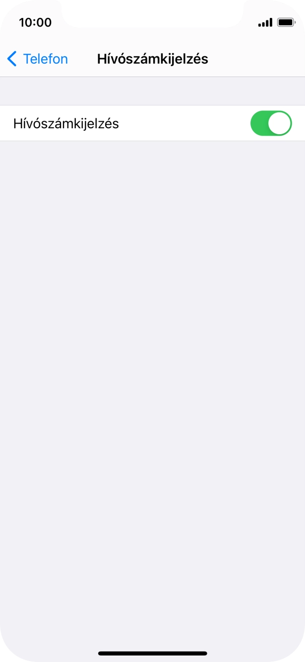Kattints a „Hívószámkijelzés” melletti csúszkára a funkció be- vagy kikapcsolásához.