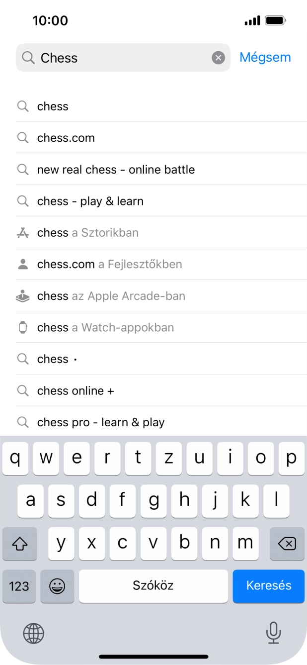 Válaszd a Keresés lehetőséget. Válaszd a Keresés lehetőséget.