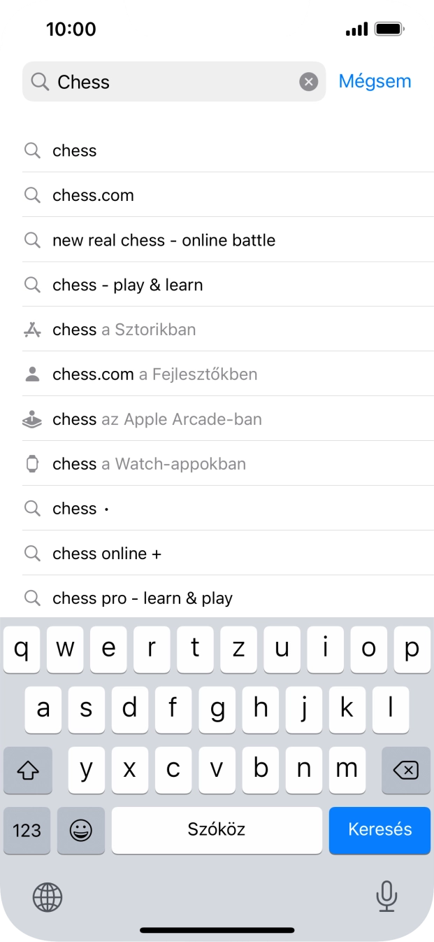 Válaszd a Keresés lehetőséget. Válaszd a Keresés lehetőséget.