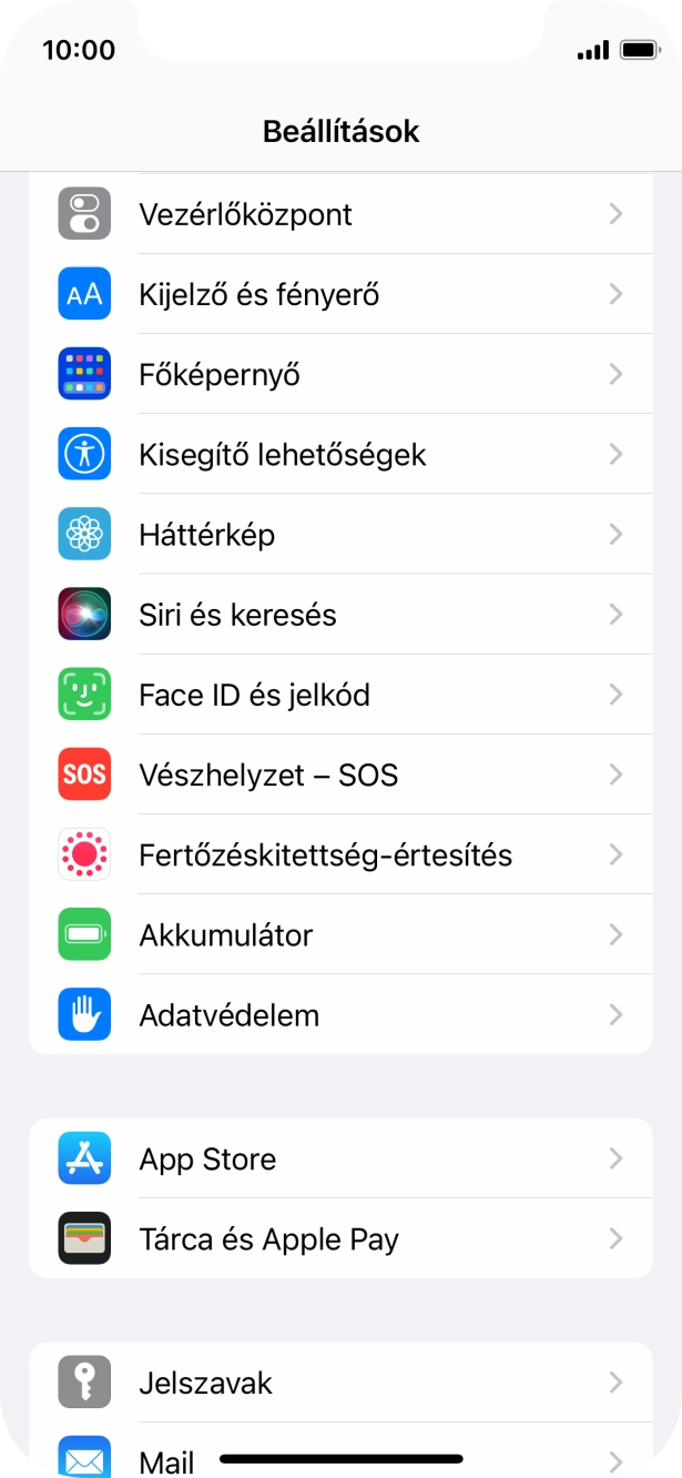 Válaszd a Face ID és jelkód lehetőséget.