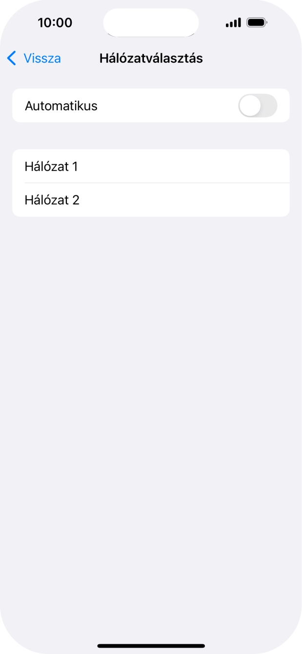 Ha kikapcsolod a funkciót, válaszd a kívánt hálózatot.