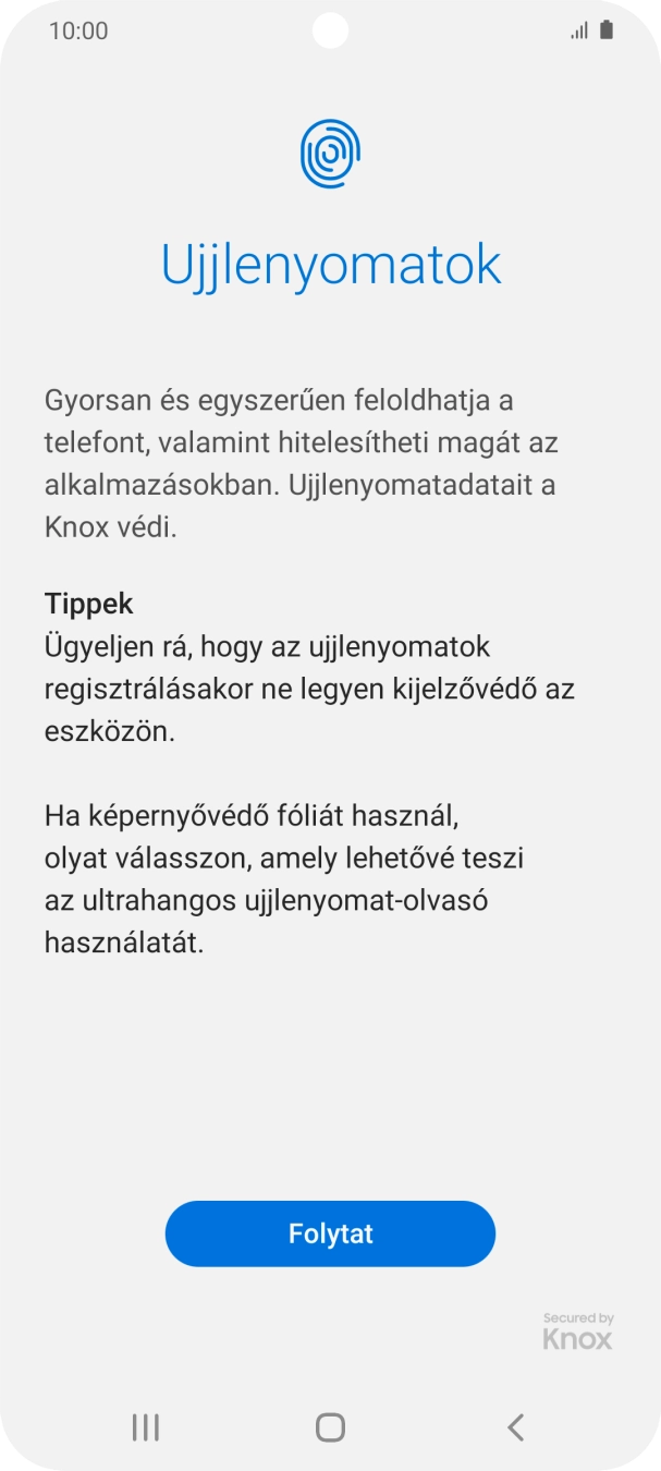 Válaszd a Folytat lehetőséget.