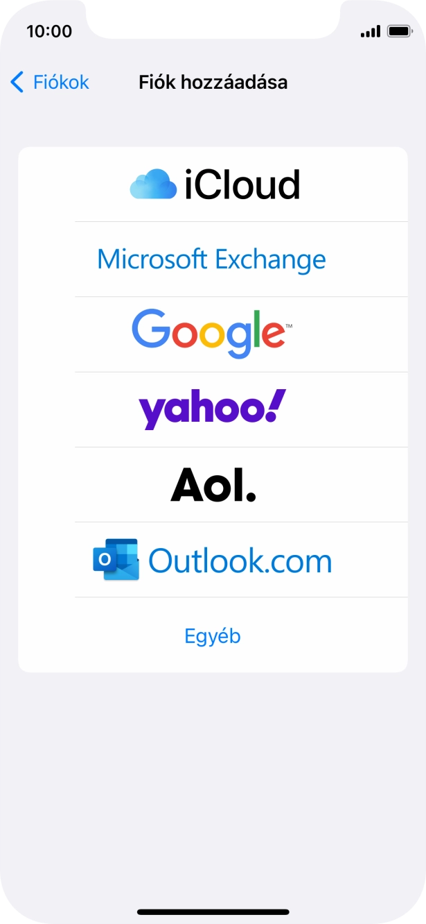 Válaszd az Egyéb lehetőséget.