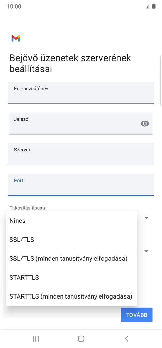 Válaszd a Nincs lehetőséget.
