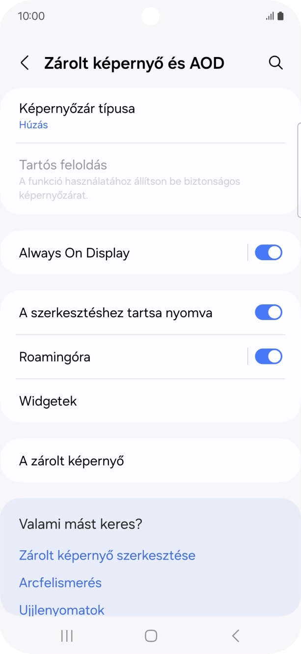 Válaszd a Képernyőzár típusa lehetőséget.