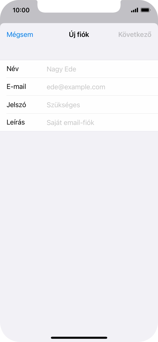Kattints a Név mezőre, és írd be a kívánt küldőnevet.