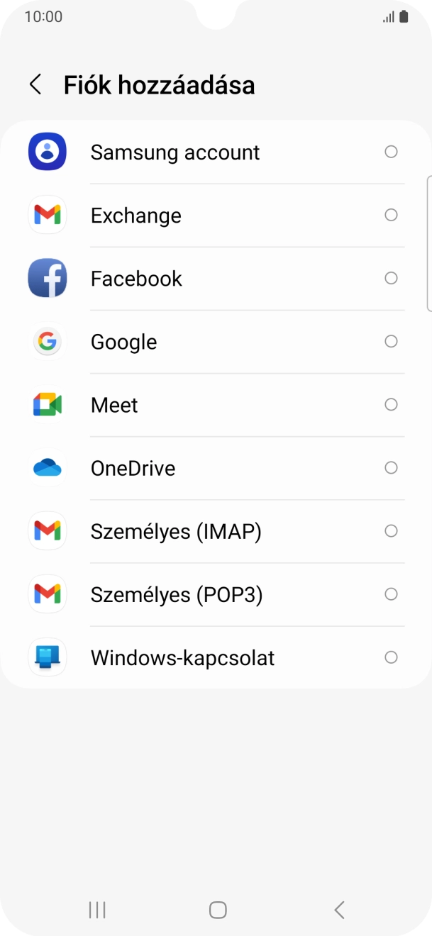 Válaszd a Személyes (IMAP) lehetőséget.