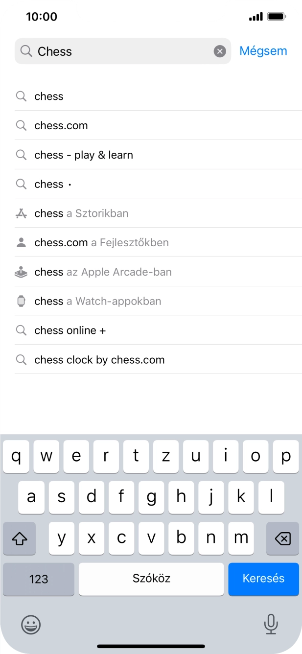 Válaszd a Keresés lehetőséget. Válaszd a Keresés lehetőséget.