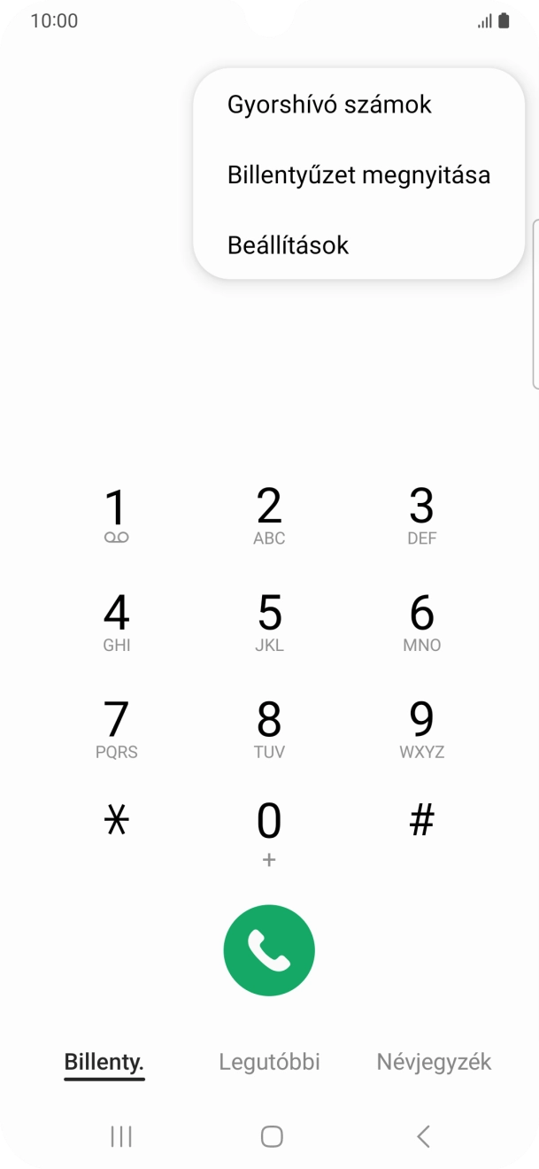 Válaszd a Beállítások lehetőséget. Válaszd a Beállítások lehetőséget.