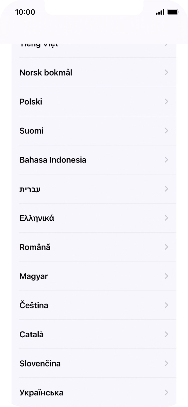 Válaszd ki a kívánt nyelvet.