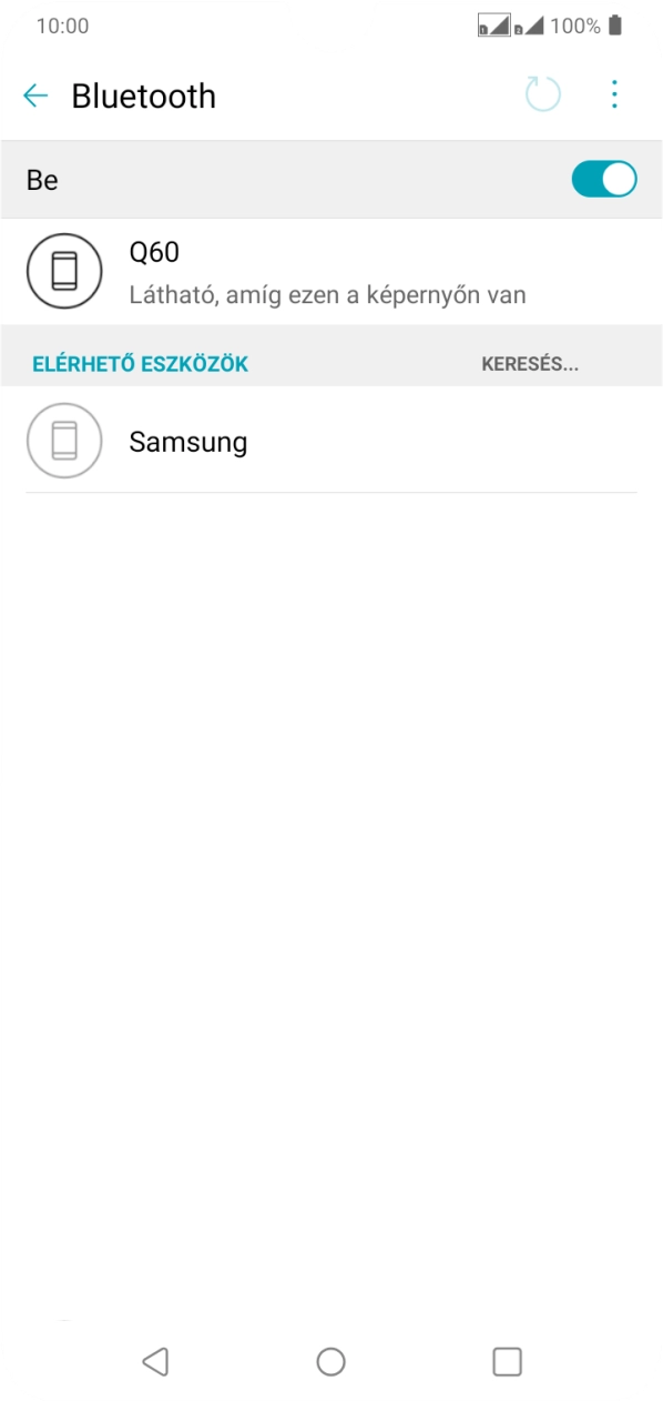 Válaszd ki a kívánt Bluetooth-eszközt, és kövesd a kijelzőn megjelenő utasításokat annak telefonodhoz történő csatlakoztatásához.