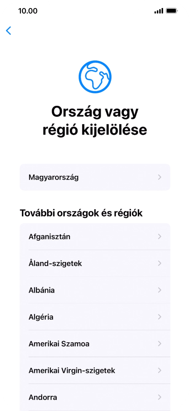 Válaszd ki a kívánt országot vagy régiót.