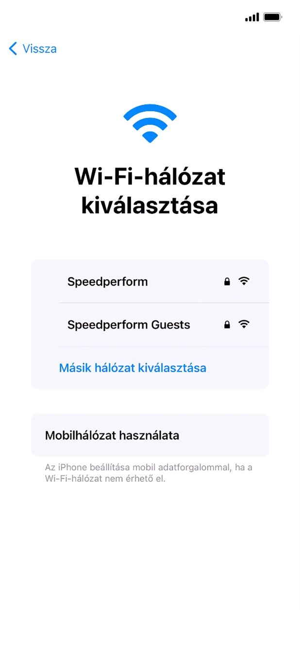 Válaszd ki a kívánt Wi-Fi hálózatot.