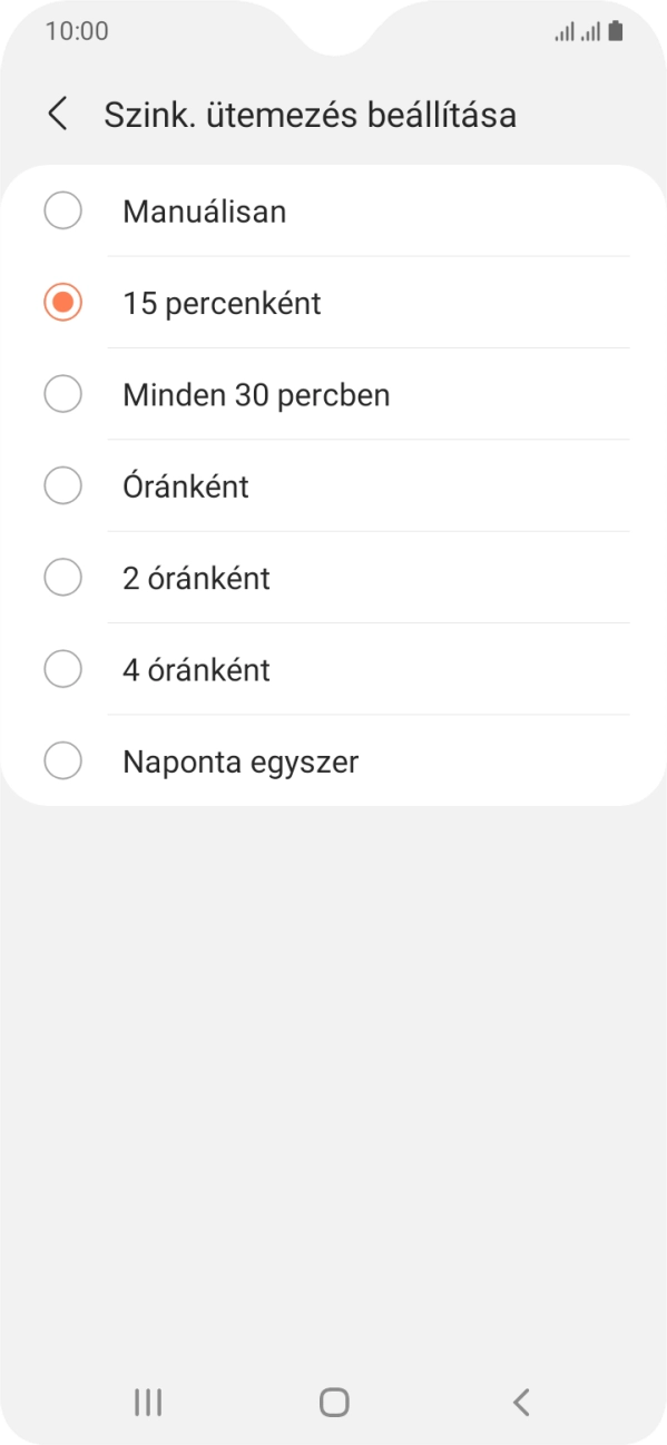Válaszd ki a kívánt beállítást.