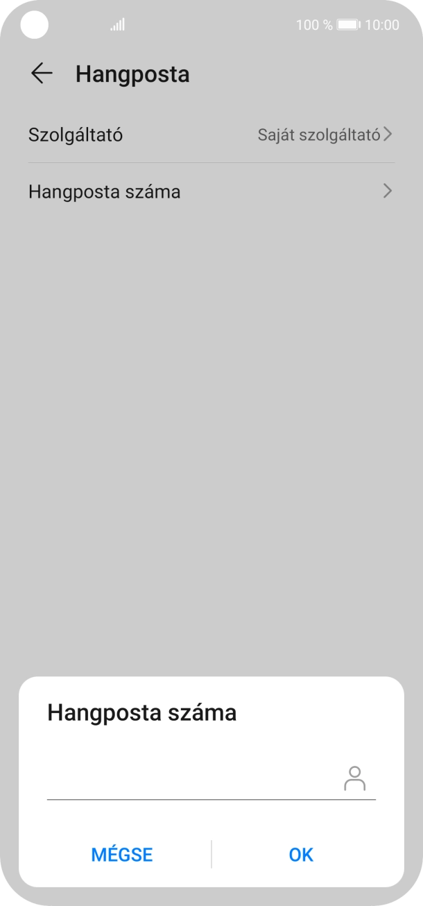 Írd be azt, hogy +36709090999, és válaszd az OK lehetőséget.