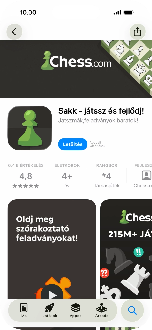 Válaszd a Letöltés lehetőséget, és kövesd a képernyőn megjelenő utasításokat az alkalmazás telepítéséhez.