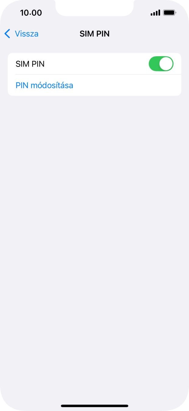 Kattints a „SIM PIN” melletti csúszkára a funkció be- vagy kikapcsolásához. Kattints a „SIM PIN” melletti csúszkára a funkció be- vagy kikapcsolásához.
