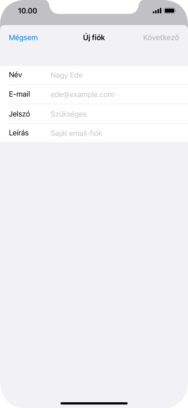 Kattints a Név mezőre, és írd be a kívánt küldőnevet.