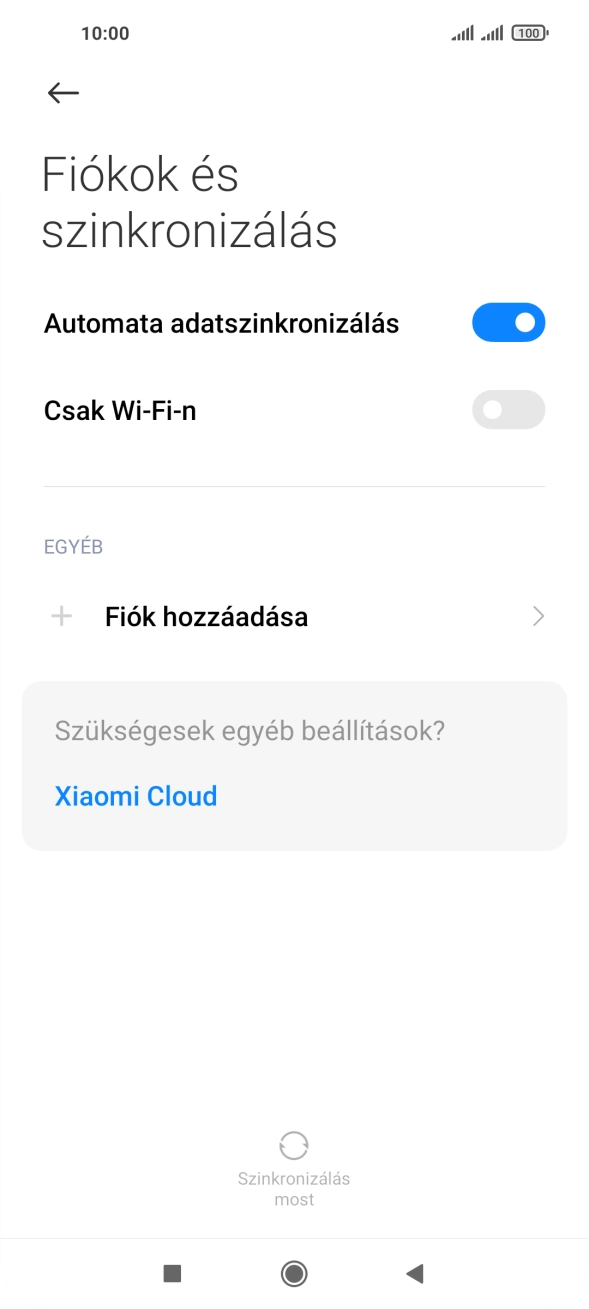 Válaszd a Fiók hozzáadása lehetőséget.