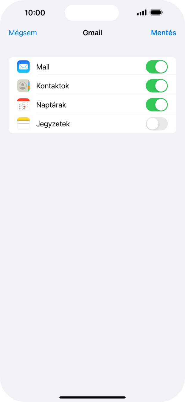 Amennyiben a kijelzőn ez a képernyőkép látható, az e-mail-fiókodat felismerte a rendszer, és automatikusan beállította. Kövesd a képernyőn megjelenő utasításokat  további adatok csatolásához, és fejezd be az új fiók létrehozását.