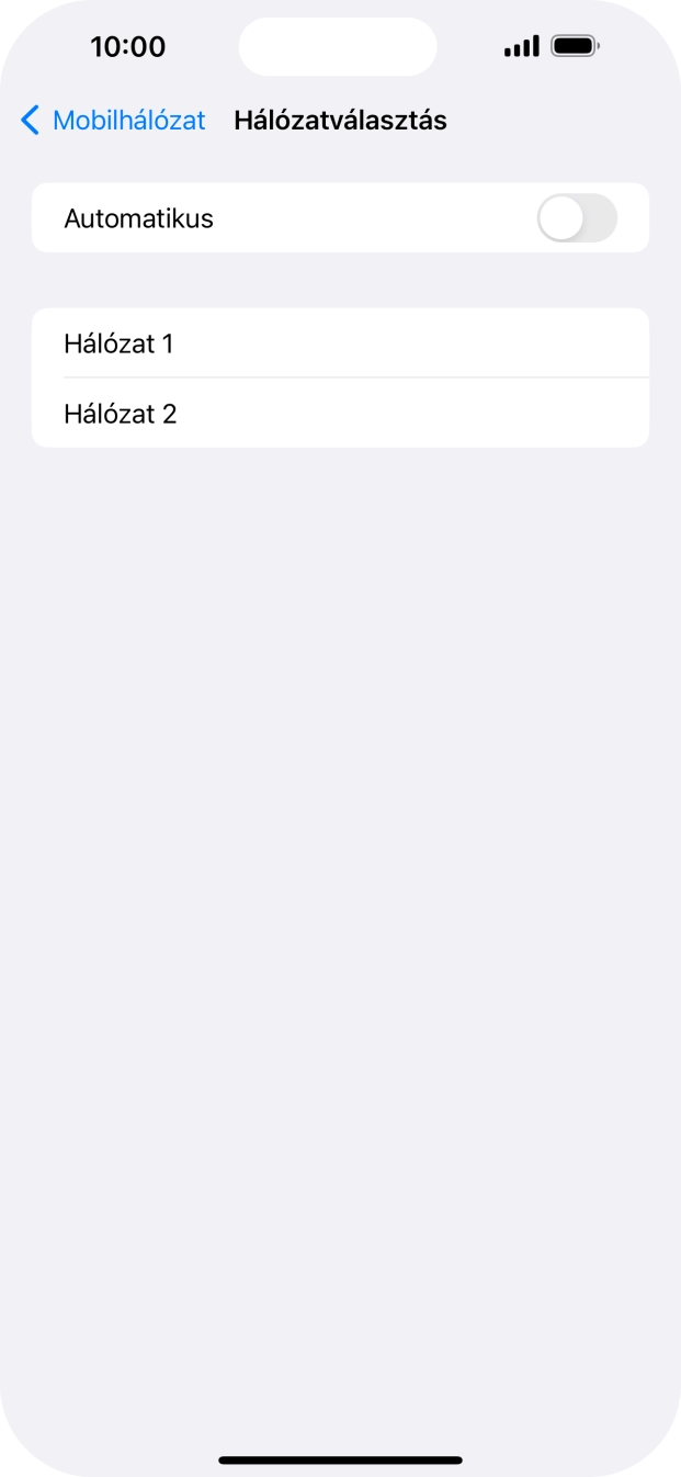 Ha kikapcsolod a funkciót, válaszd a kívánt hálózatot. Ha kikapcsolod a funkciót, válaszd a kívánt hálózatot.