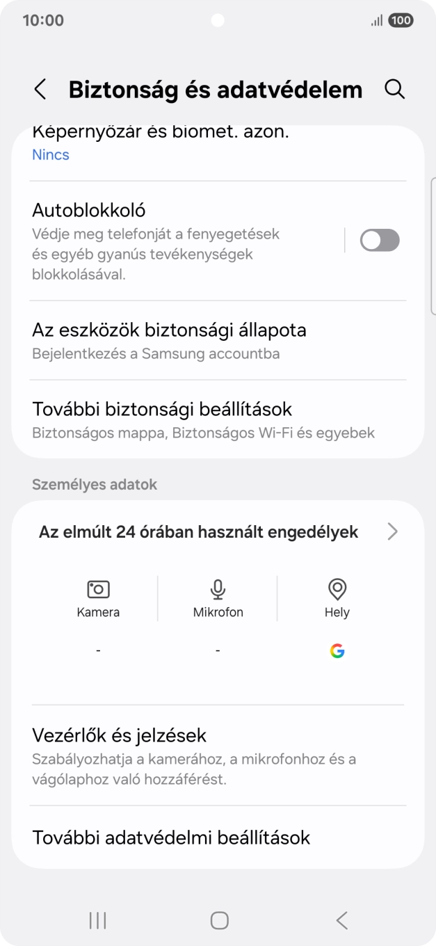 Válaszd a További biztonsági beállítások lehetőséget. Válaszd a További biztonsági beállítások lehetőséget.