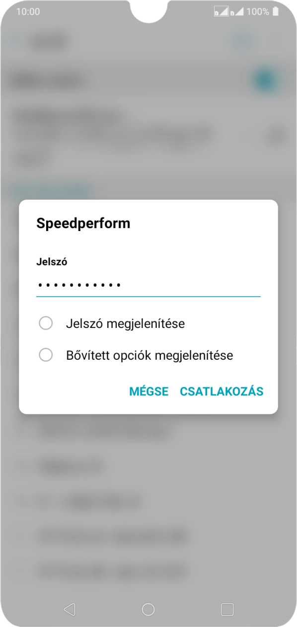 Írd be a Wi-Fi hálózatodhoz tartózó jelszót, és válaszd a CSATLAKOZÁS lehetőséget.