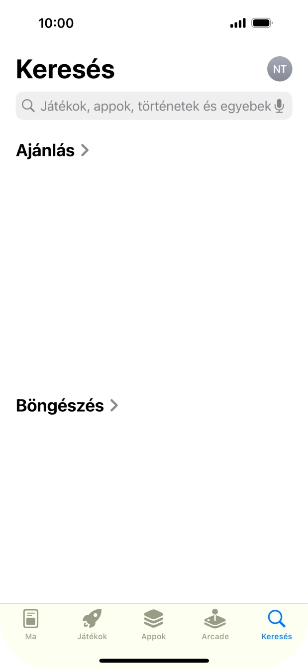 Kattints a keresés mezőre, és írd be a keresett alkalmazás nevét vagy tárgykörét.