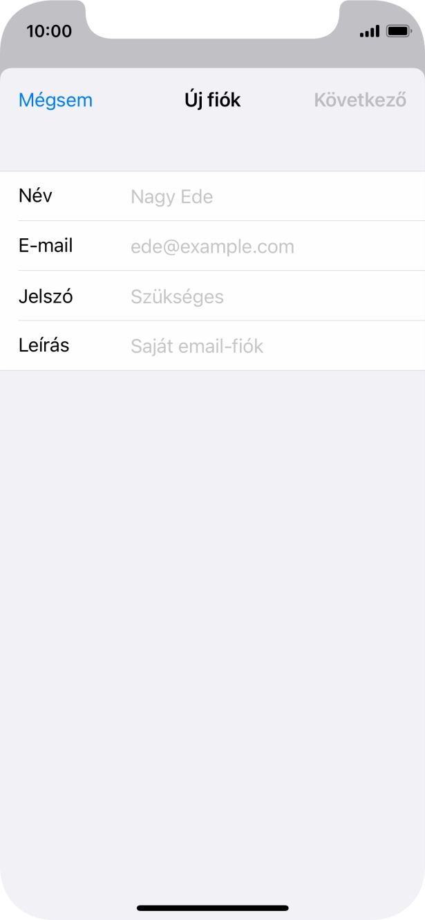 Kattints a Név mezőre, és írd be a kívánt küldőnevet.