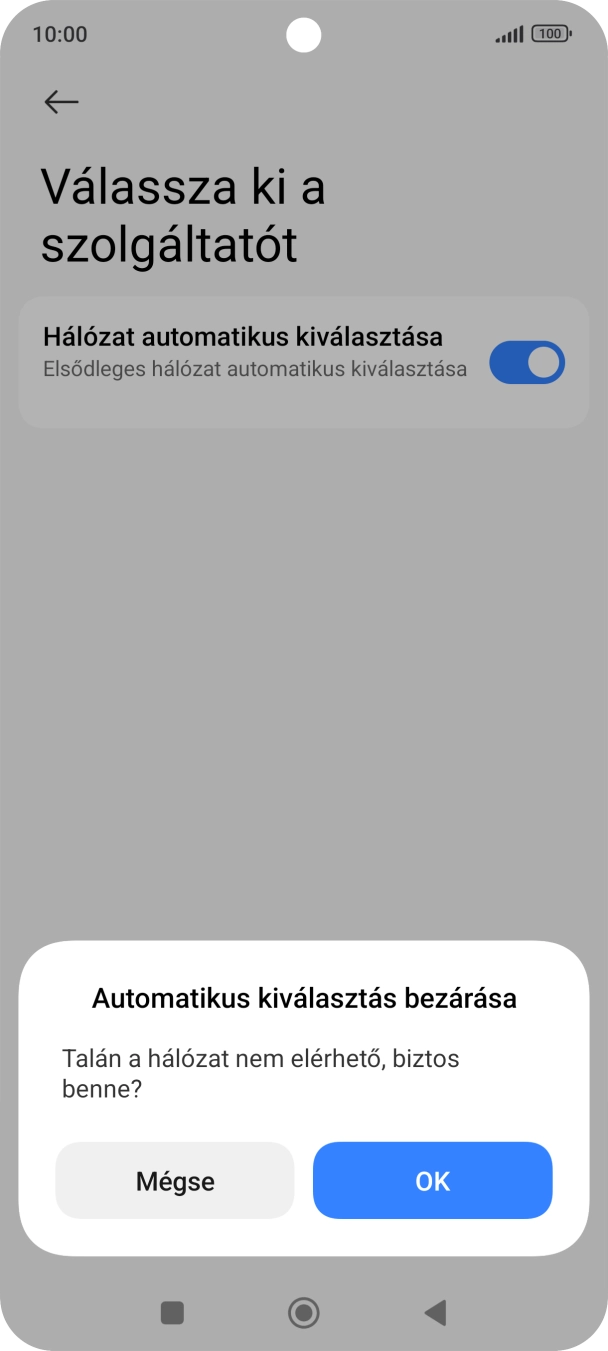 Válaszd az OK lehetőséget. Válaszd az OK lehetőséget.