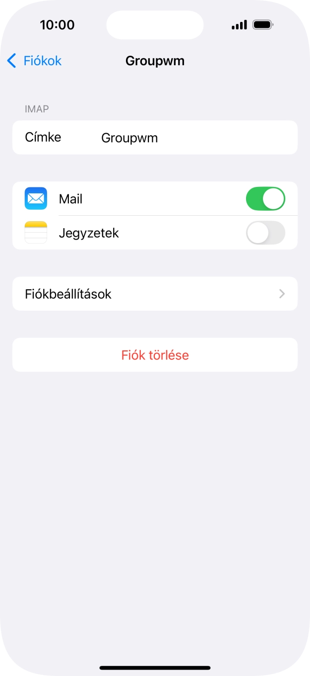 Válaszd a Fiókbeállítások lehetőséget.