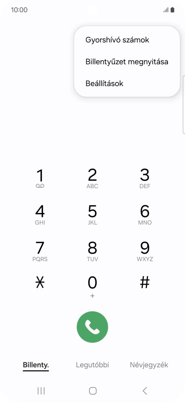 Válaszd a Beállítások lehetőséget. Válaszd a Beállítások lehetőséget.