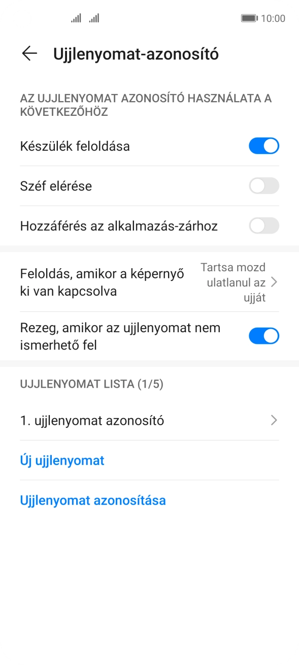 Kattints a kívánt beállítások melletti csúszkákra a funkciók be- vagy kikapcsolásához.