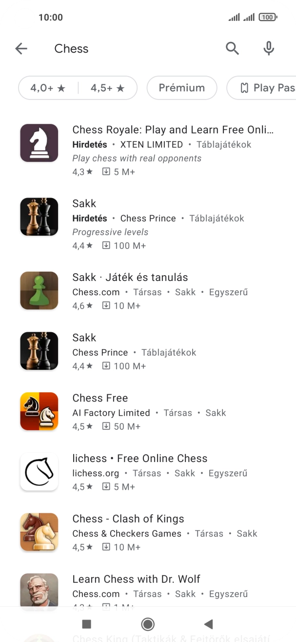 Kattints a kívánt alkalmazásra. Kattints a kívánt alkalmazásra.