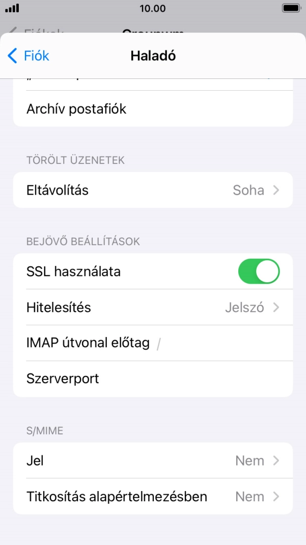 Válaszd a Hitelesítés lehetőséget.