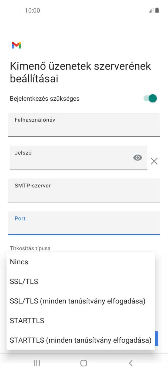 Válaszd a Nincs lehetőséget.