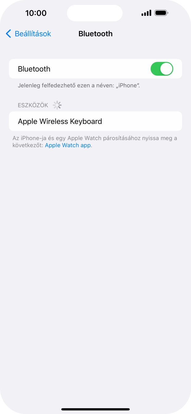 Válaszd ki a kívánt Bluetooth-eszközt, és kövesd a kijelzőn megjelenő utasításokat annak telefonodhoz történő csatlakoztatásához. Válaszd ki a kívánt Bluetooth-eszközt, és kövesd a kijelzőn megjelenő utasításokat annak telefonodhoz történő csatlakoztatásához.