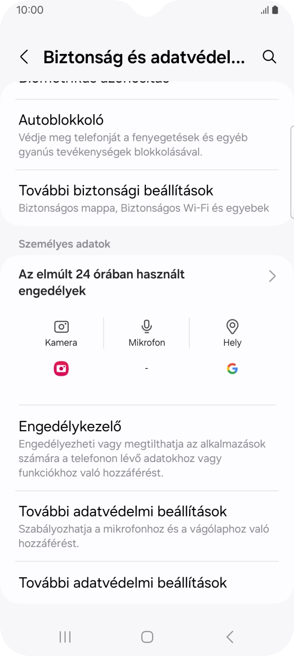 Válaszd a További biztonsági beállítások lehetőséget.