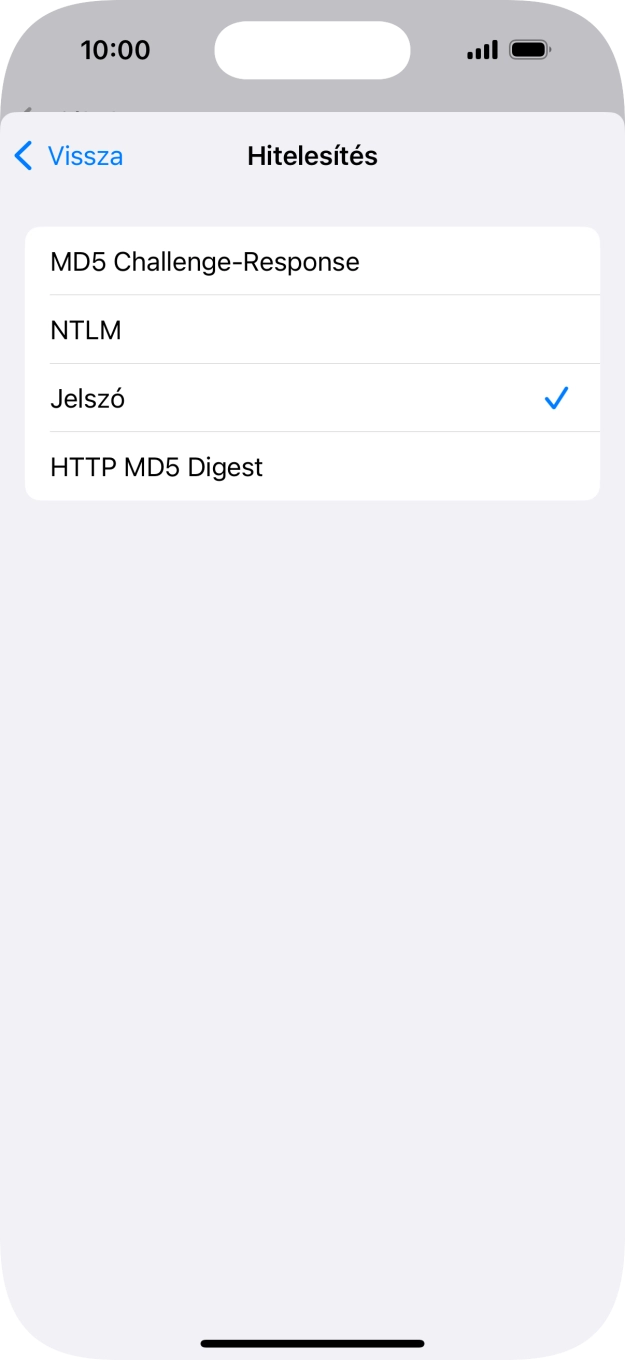 Válaszd a Jelszó lehetőséget.