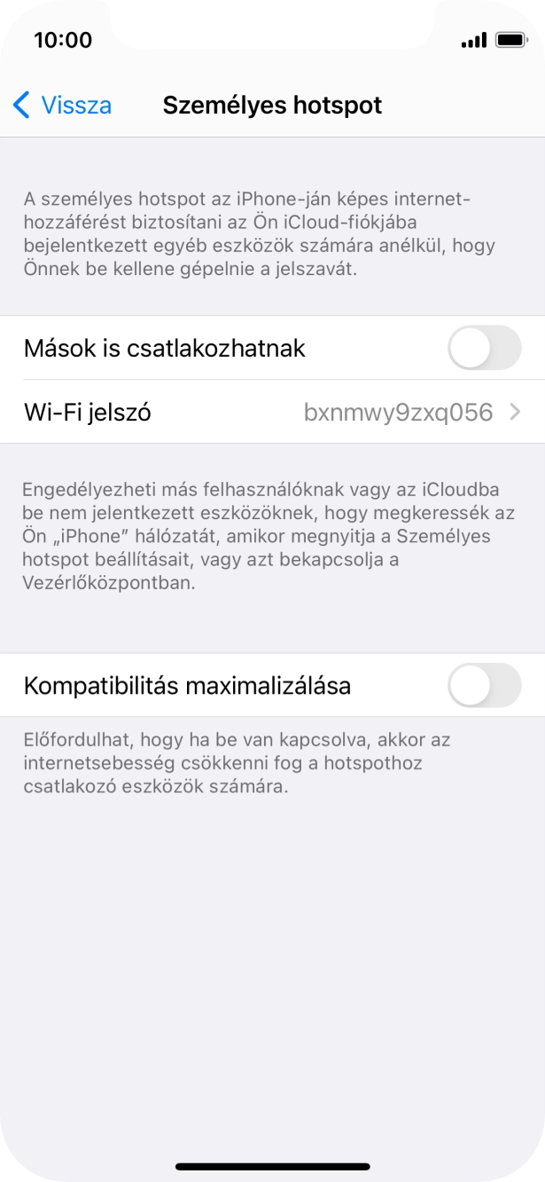 Kattints a Wi-Fi jelszó mezőre, és írd be a kívánt jelszót. Kattints a Wi-Fi jelszó mezőre, és írd be a kívánt jelszót.