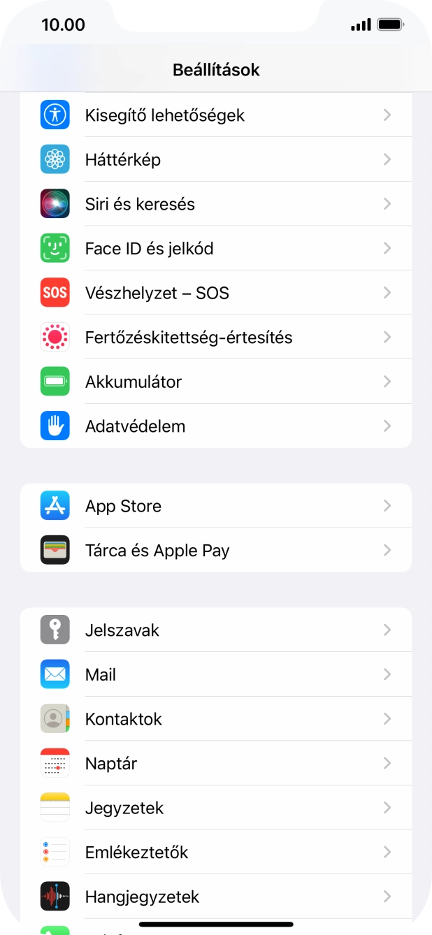Válaszd a Mail lehetőséget.