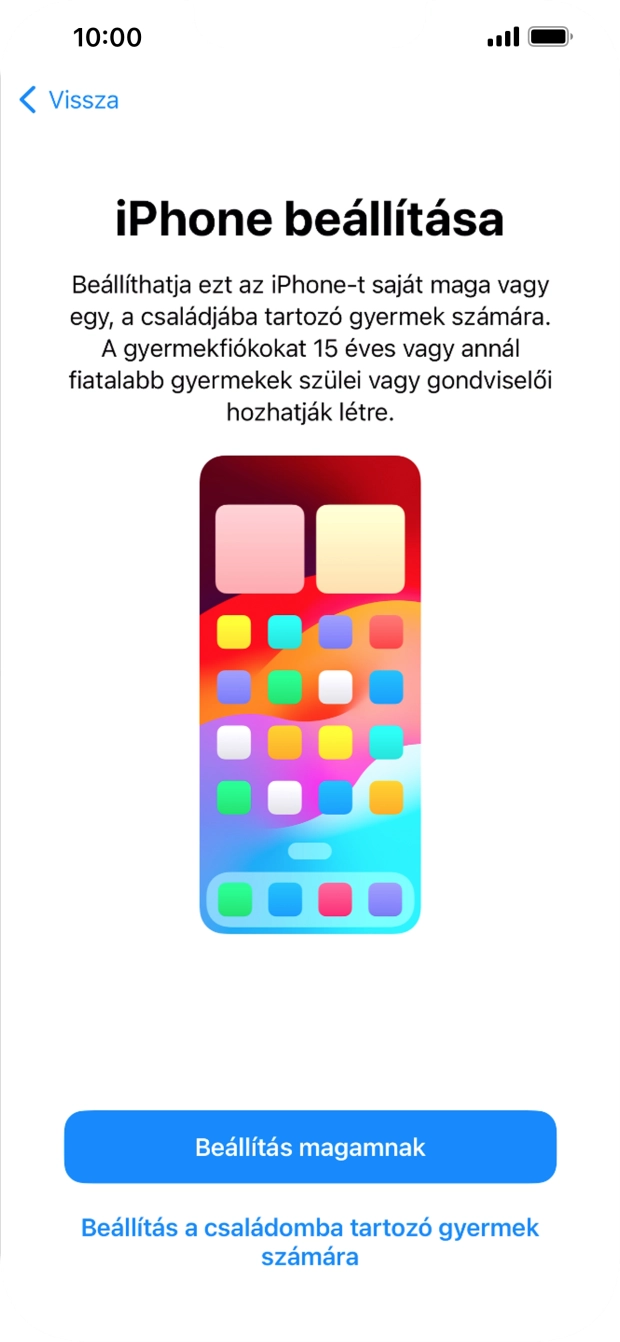 Válaszd a Beállítás magamnak lehetőséget.