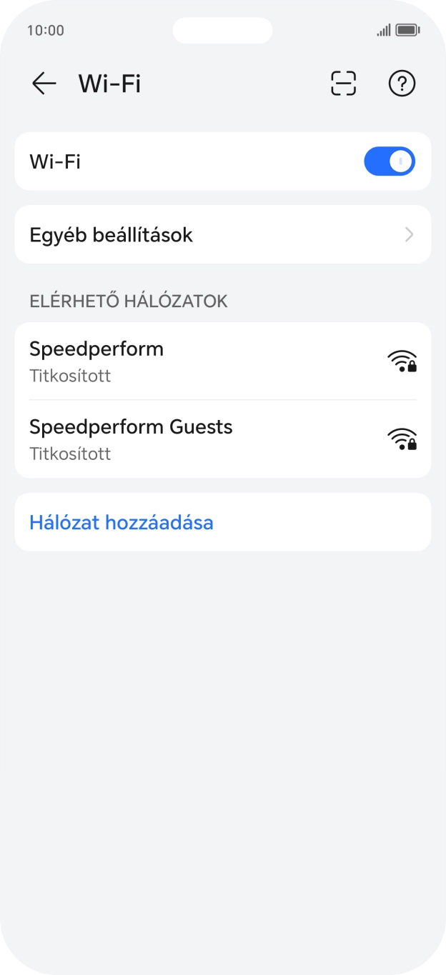Válaszd ki a kívánt Wi-Fi hálózatot. Válaszd ki a kívánt Wi-Fi hálózatot.