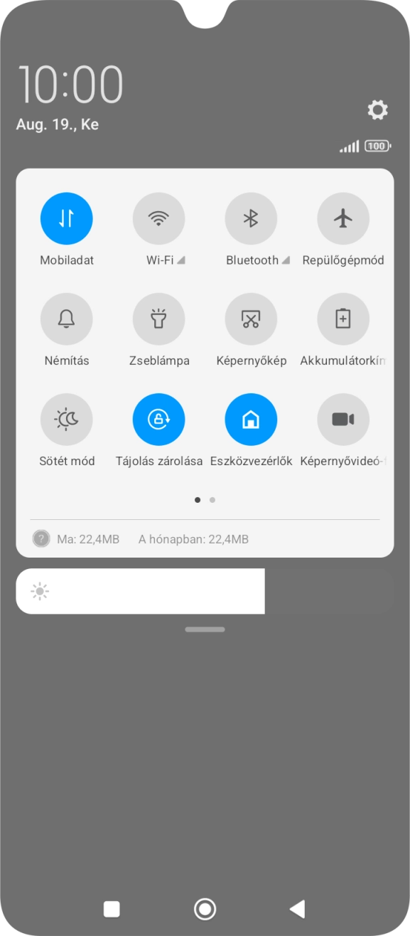 Kattints az adatkapcsolatok ikonra a funkció be- vagy kikapcsolásához.