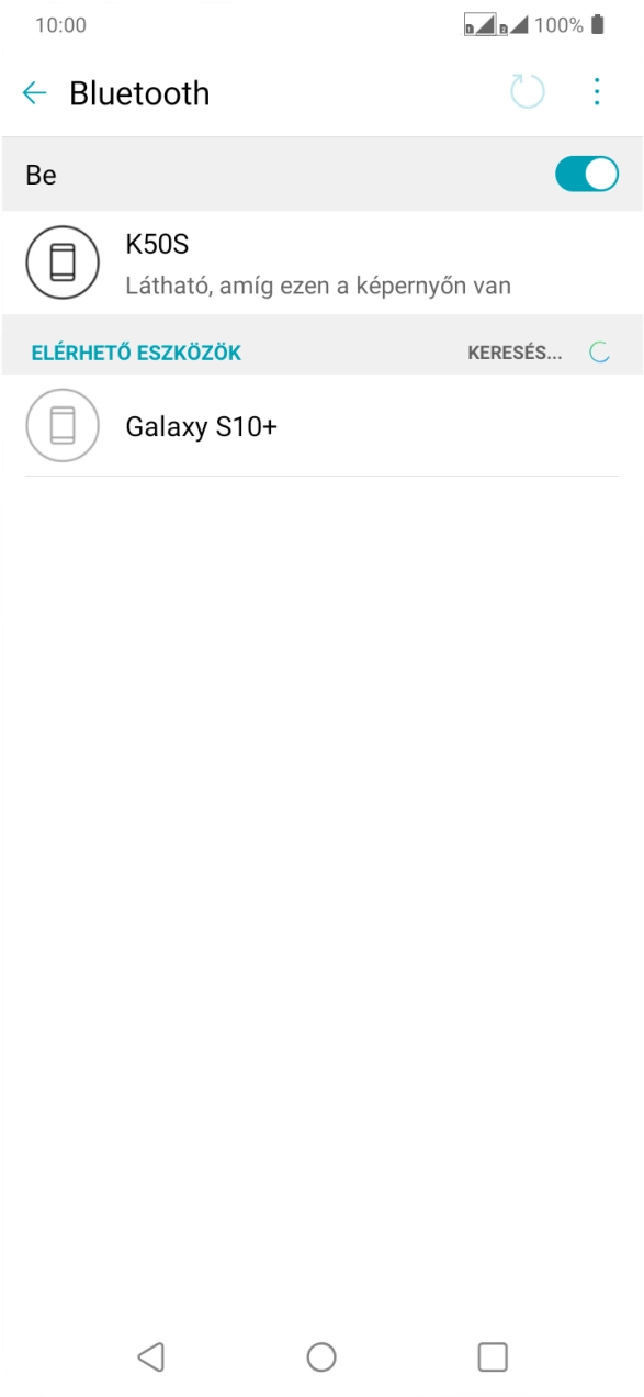 Válaszd ki a kívánt Bluetooth-eszközt, és kövesd a kijelzőn megjelenő utasításokat annak telefonodhoz történő csatlakoztatásához.